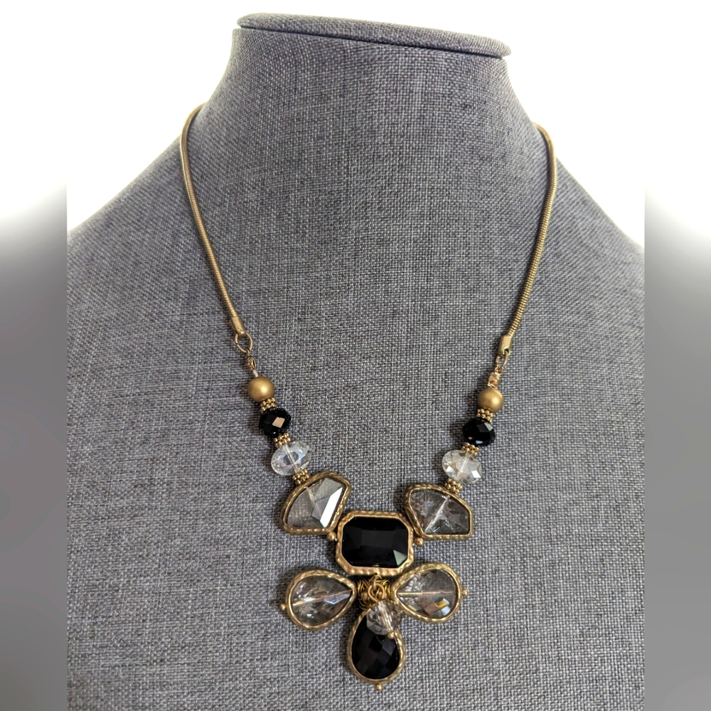 Artisan Crafted Faceted Glass Beads Chunky Statement Charm Pendant Necklace